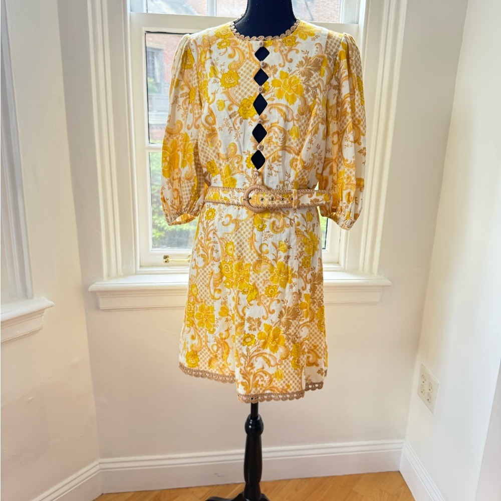 ZIMMERMANN
Postcard Mini Dress in Swirl Floral Yellow